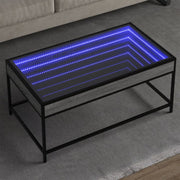 Salontafel 90x50x41 cm grijs sonoma eiken met LED