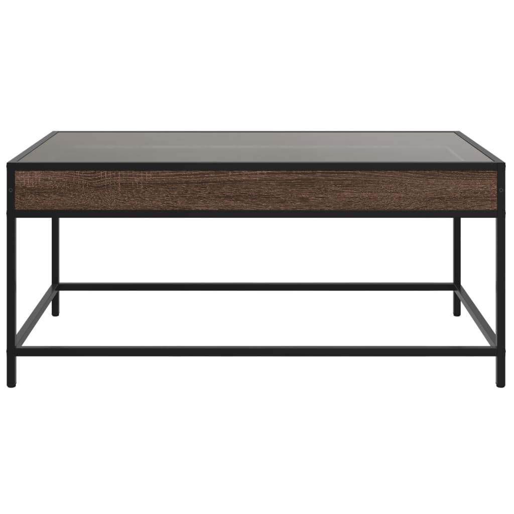 Salontafel met Infinity LED 90x50x41 cm bruin eikenkleurig
