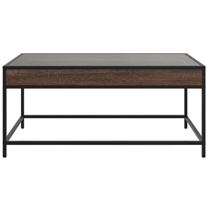 Salontafel met Infinity LED 90x50x41 cm bruin eikenkleurig
