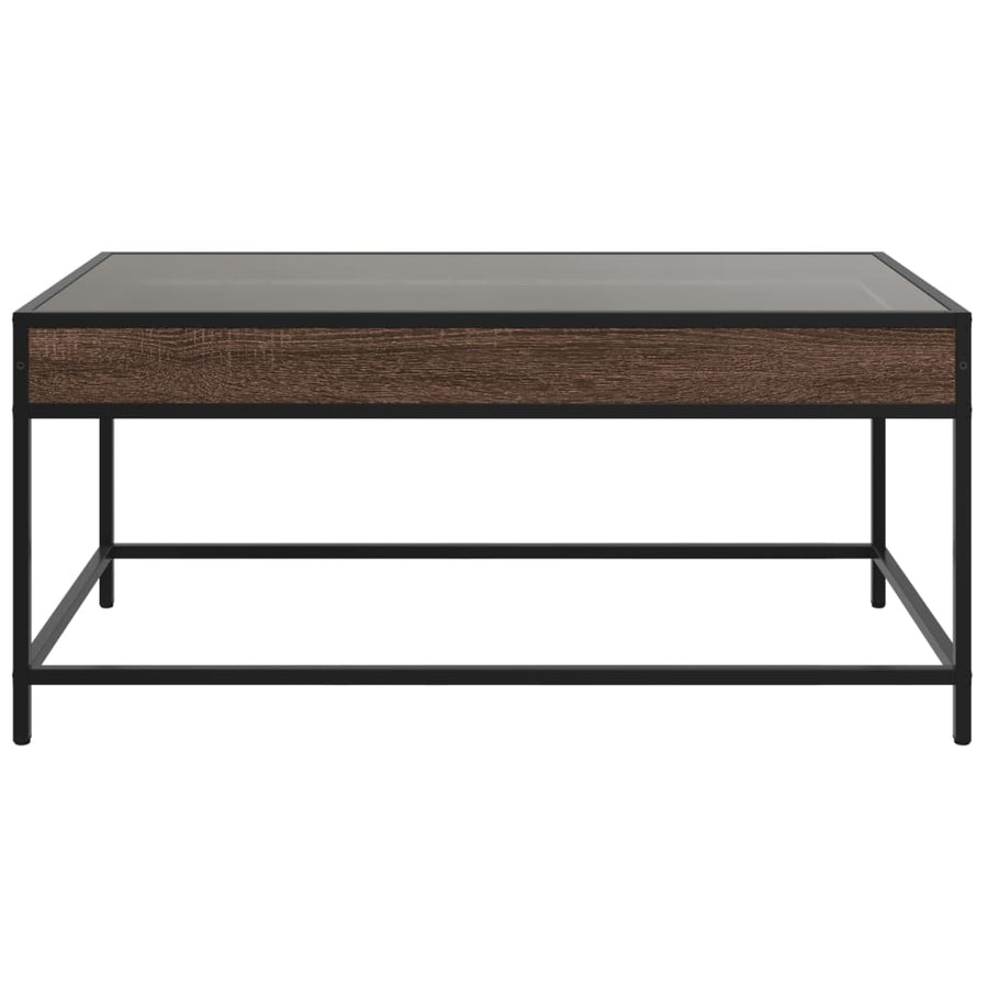 Salontafel met Infinity LED 90x50x41 cm bruin eikenkleurig