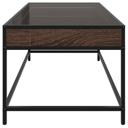 Salontafel met Infinity LED 90x50x41 cm bruin eikenkleurig