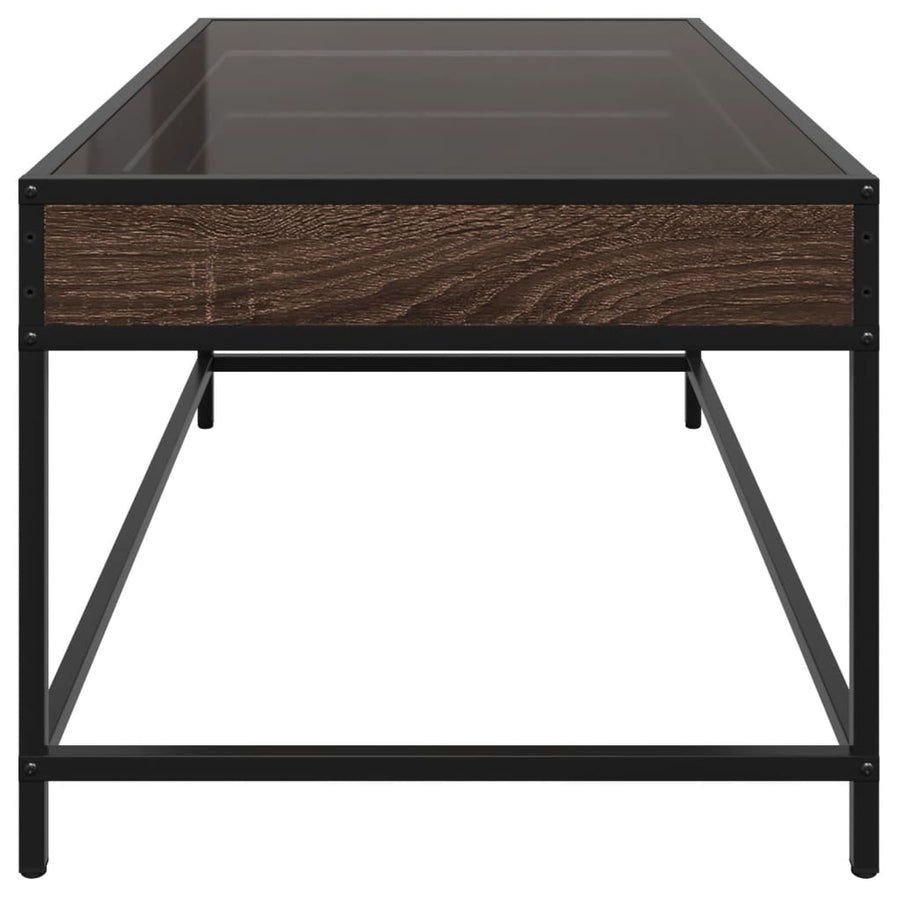 Salontafel met Infinity LED 90x50x41 cm bruin eikenkleurig