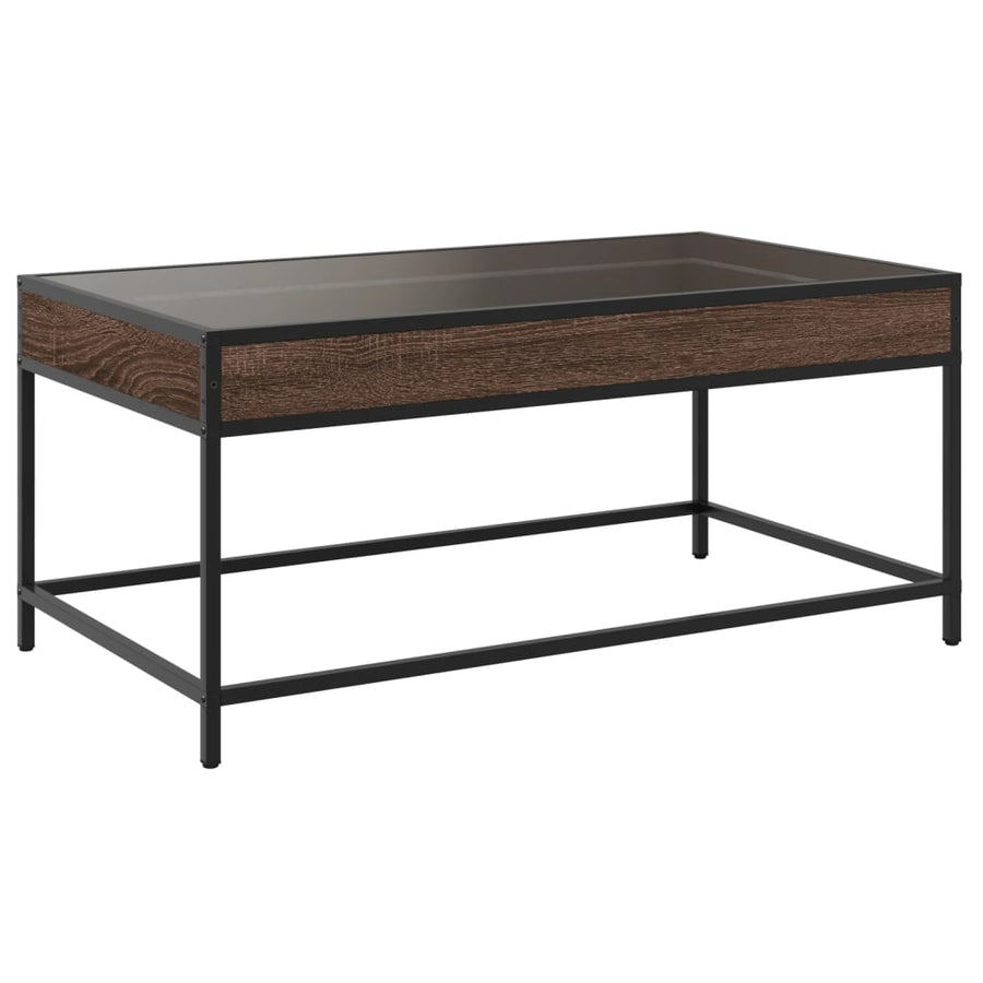 Salontafel met Infinity LED 90x50x41 cm bruin eikenkleurig