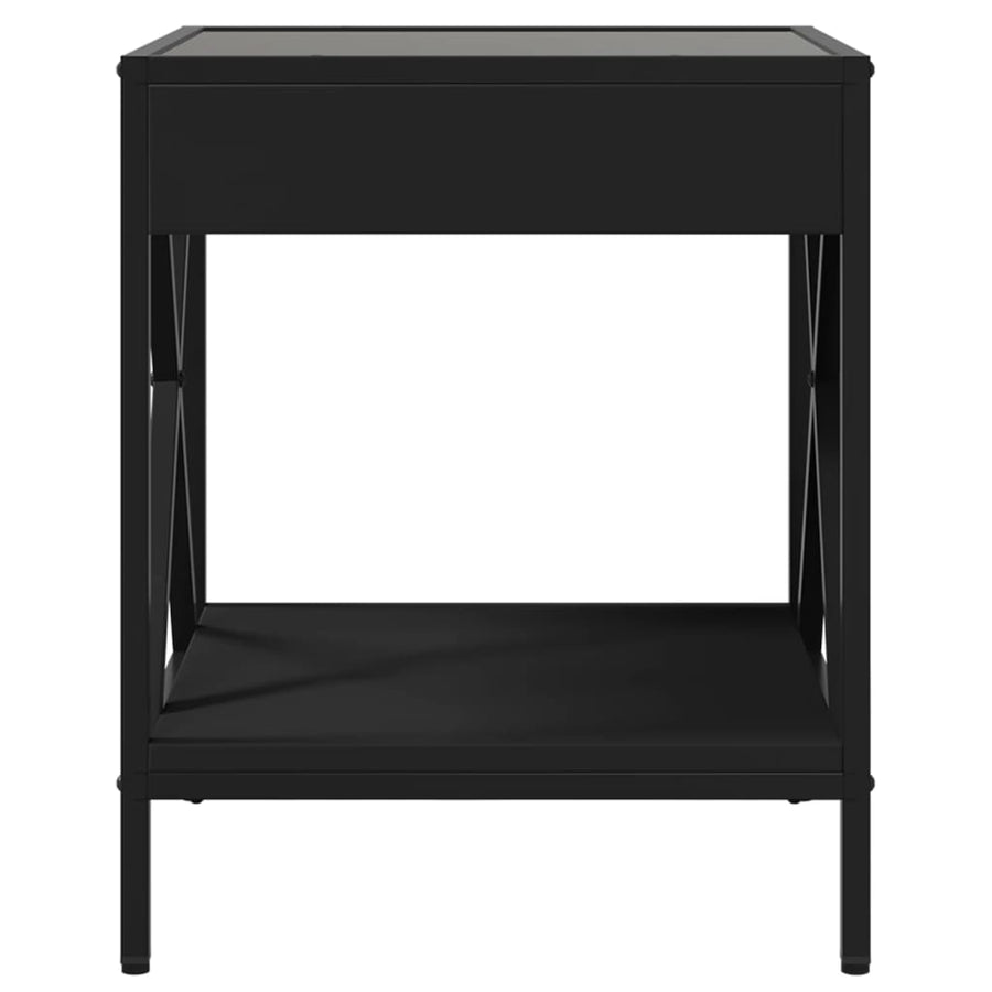 Salontafel met Infinity LED 40x40x49 cm zwart