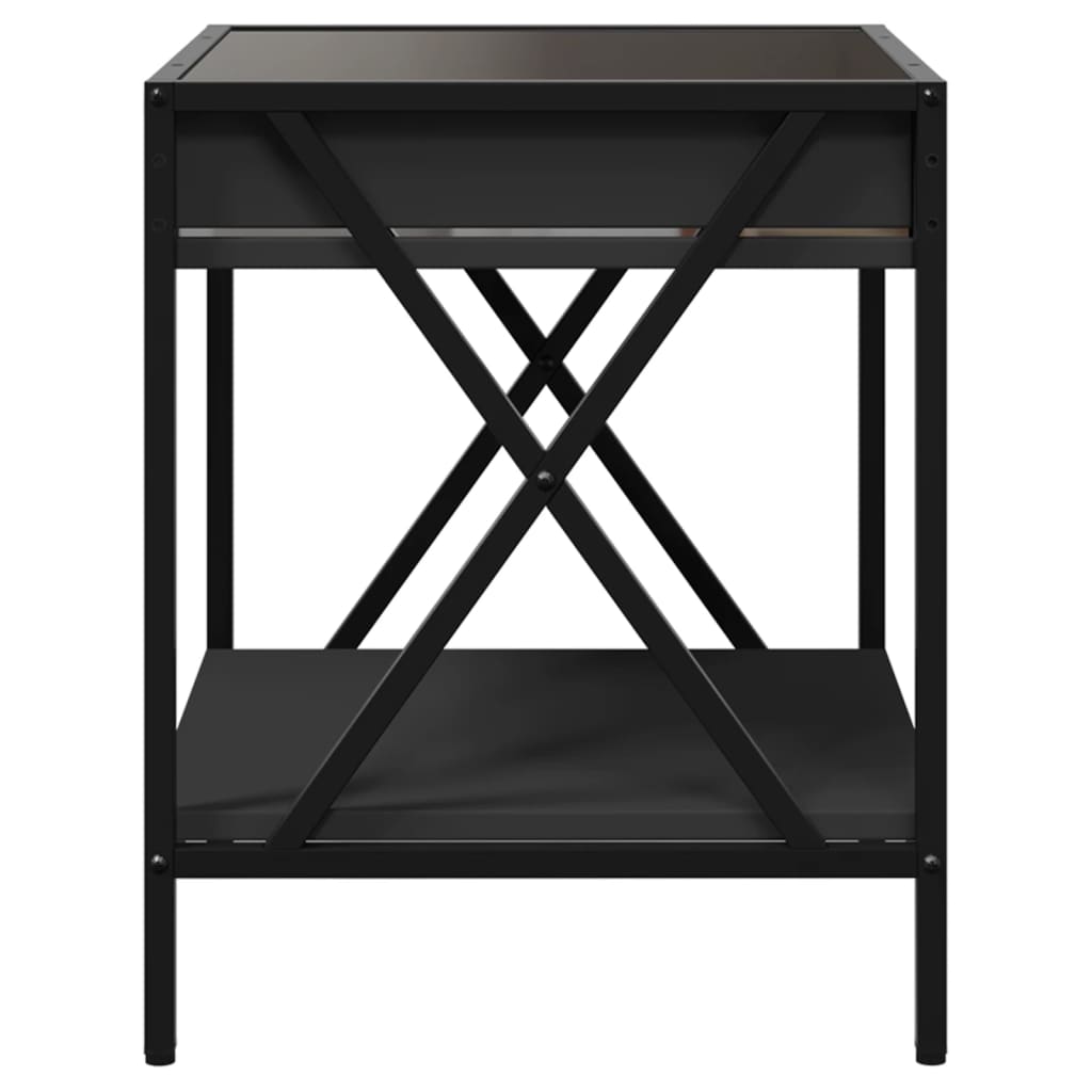 Salontafel met Infinity LED 40x40x49 cm zwart