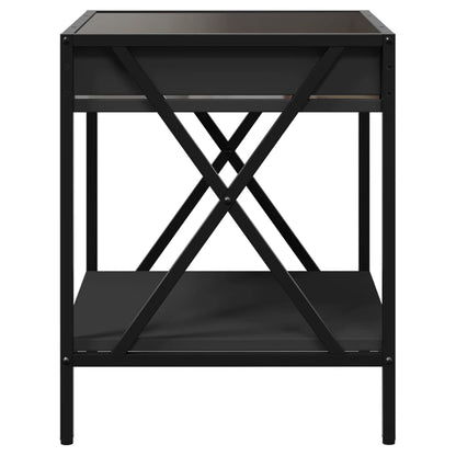 Salontafel met Infinity LED 40x40x49 cm zwart