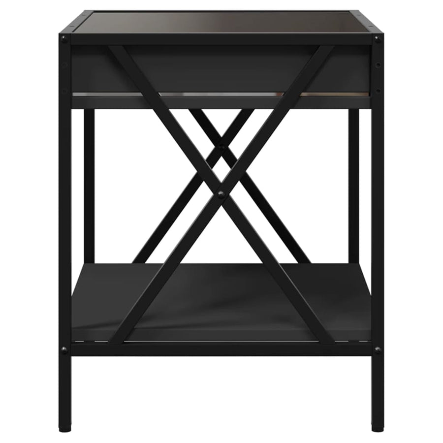 Salontafel met Infinity LED 40x40x49 cm zwart