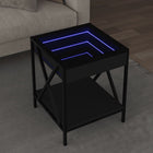 Coffee table with Infinity LED 40x40x49 cm black