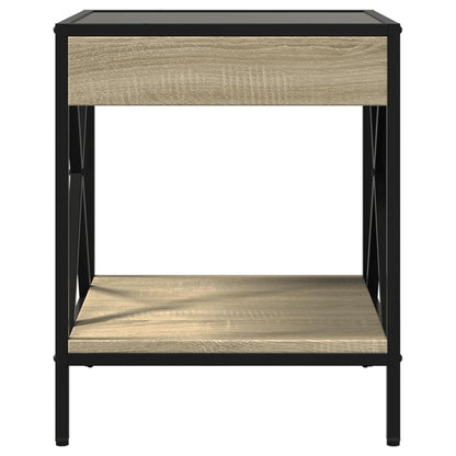 Salontafel met Infinity LED 40x40x49 cm sonoma eikenkleurig