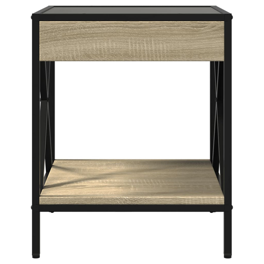 Salontafel met Infinity LED 40x40x49 cm sonoma eikenkleurig