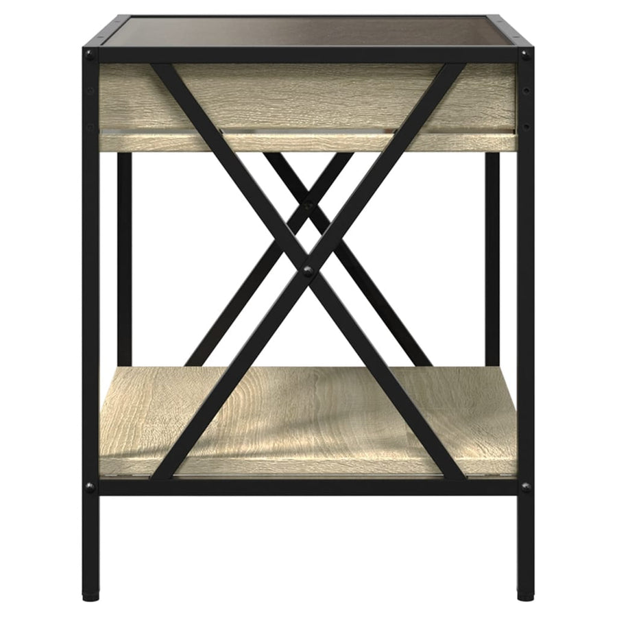 Salontafel met Infinity LED 40x40x49 cm sonoma eikenkleurig