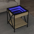 Coffee table with Infinity LED 40x40x49 cm Sonoma oak colour