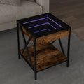 Salontafel met Infinity LED 40x40x49 cm gerookt eikenkleurig