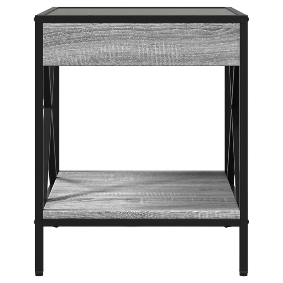 Salontafel met Infinity LED 40x40x49 cm grijs sonoma eikenkleur
