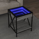 Coffee Table with Infinity LED 40x40x49 cm Gray Sonoma Oak Color