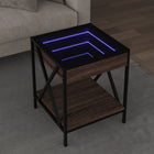 Coffee table with Infinity LED 40x40x49 cm brown oak