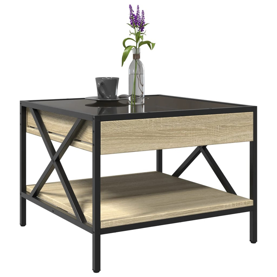 Salontafel met Infinity LED 50x50x38 cm sonoma eikenkleurig
