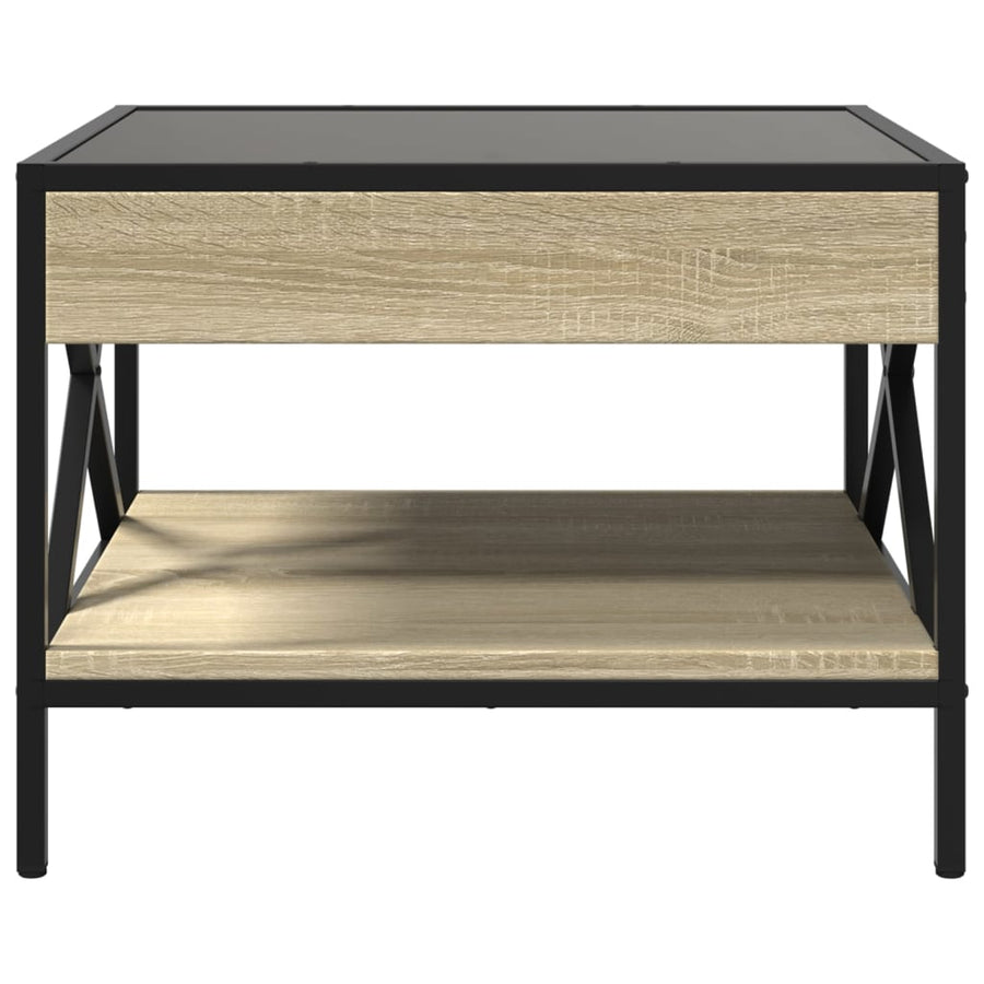 Salontafel met Infinity LED 50x50x38 cm sonoma eikenkleurig