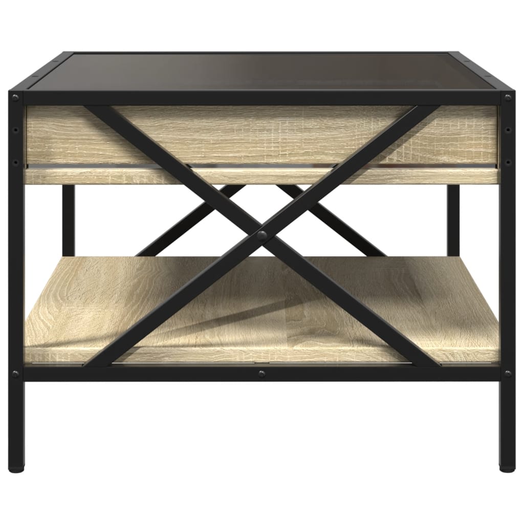 Salontafel met Infinity LED 50x50x38 cm sonoma eikenkleurig
