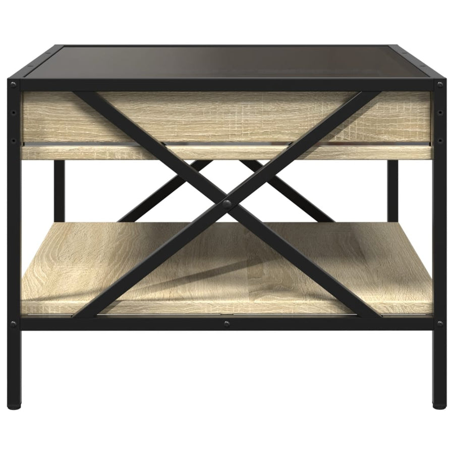 Salontafel met Infinity LED 50x50x38 cm sonoma eikenkleurig