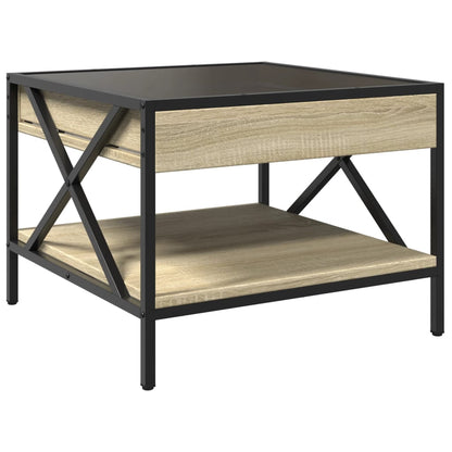 Salontafel met Infinity LED 50x50x38 cm sonoma eikenkleurig