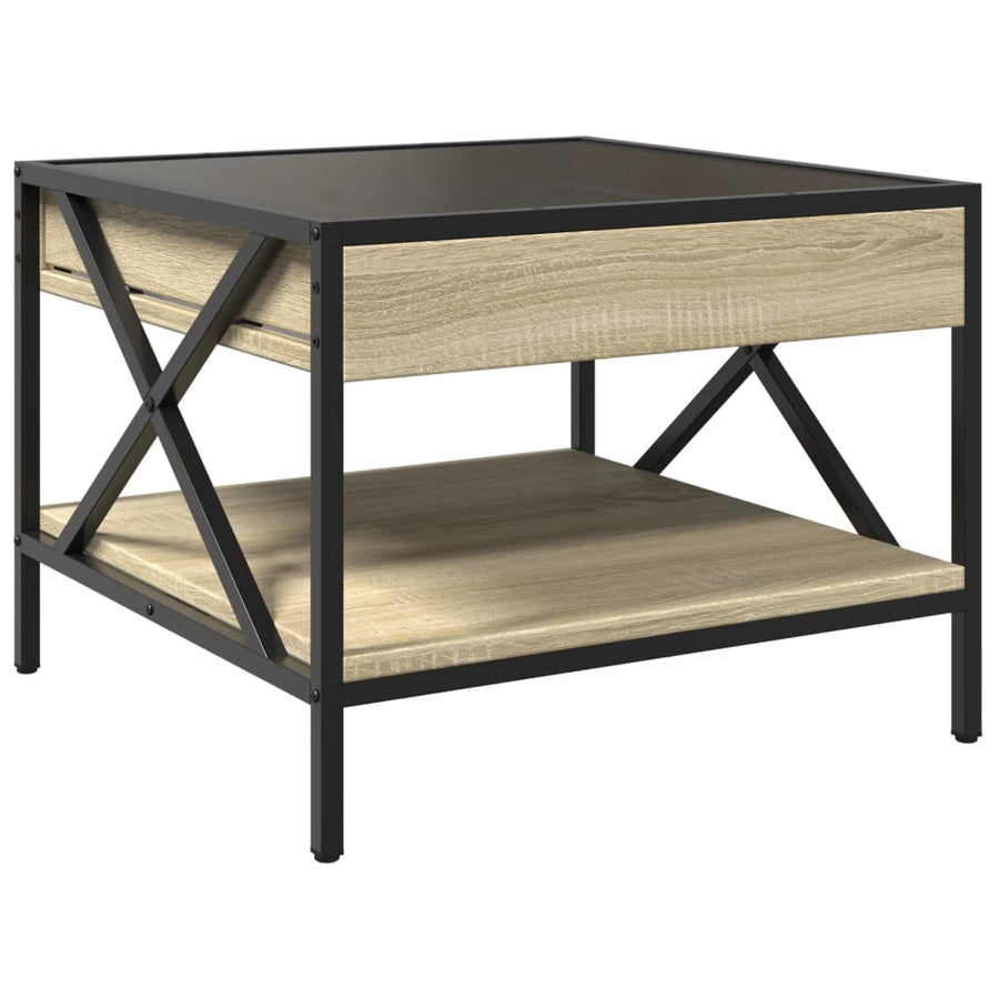 Salontafel met Infinity LED 50x50x38 cm sonoma eikenkleurig