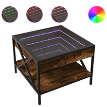 Salontafel met Infinity LED 50x50x38 cm gerookt eikenkleurig