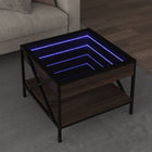 Coffee table with Infinity LED 50x50x38 cm brown oak look