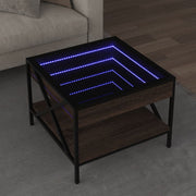 Salontafel 50x50x38 cm bruin eikenkleurig met Infinity LED