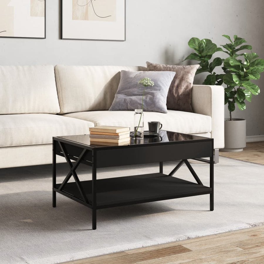Salontafel met Infinity LED 70x50x38 cm zwart