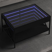 Salontafel 70x50x38 cm zwart infinity led