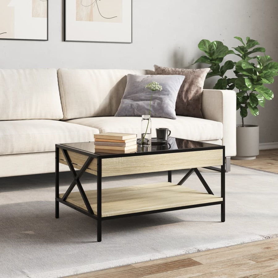 Salontafel met Infinity LED 70x50x38 cm sonoma eikenkleurig