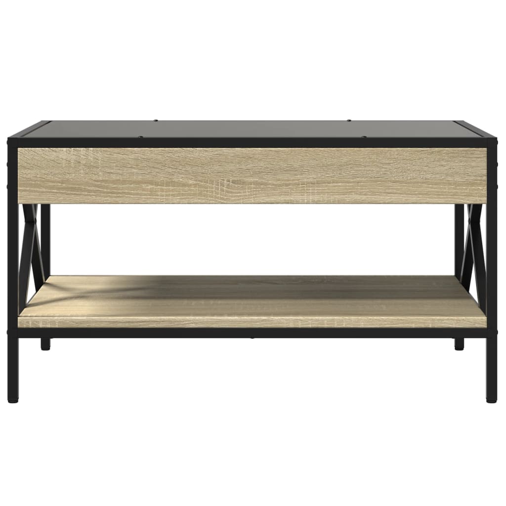 Salontafel met Infinity LED 70x50x38 cm sonoma eikenkleurig