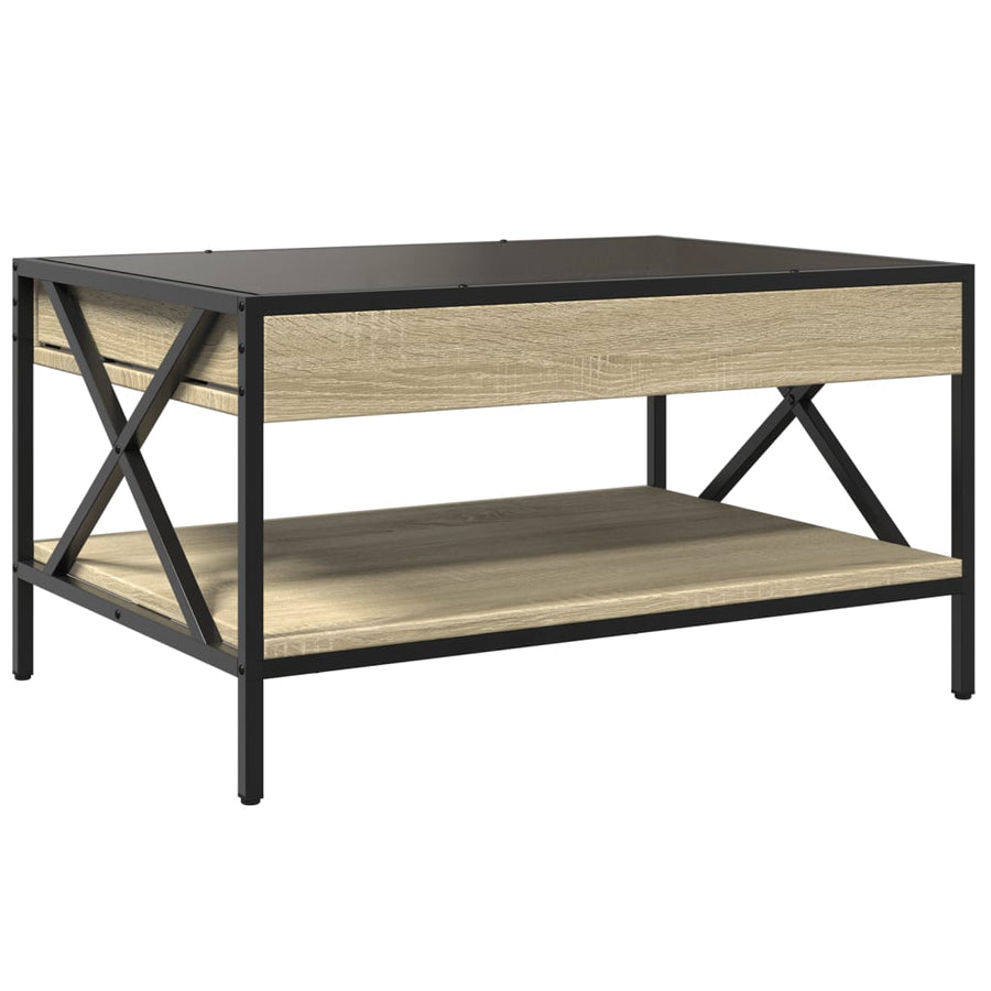 Salontafel met Infinity LED 70x50x38 cm sonoma eikenkleurig