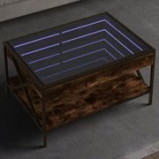 Salontafel 70x50x38 cm gerookt eiken led