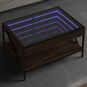 Salontafel 70x50x38 cm bruin eikenkleurig LED