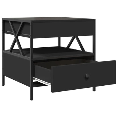 Salontafel met Infinity LED 50x50x51 cm zwart