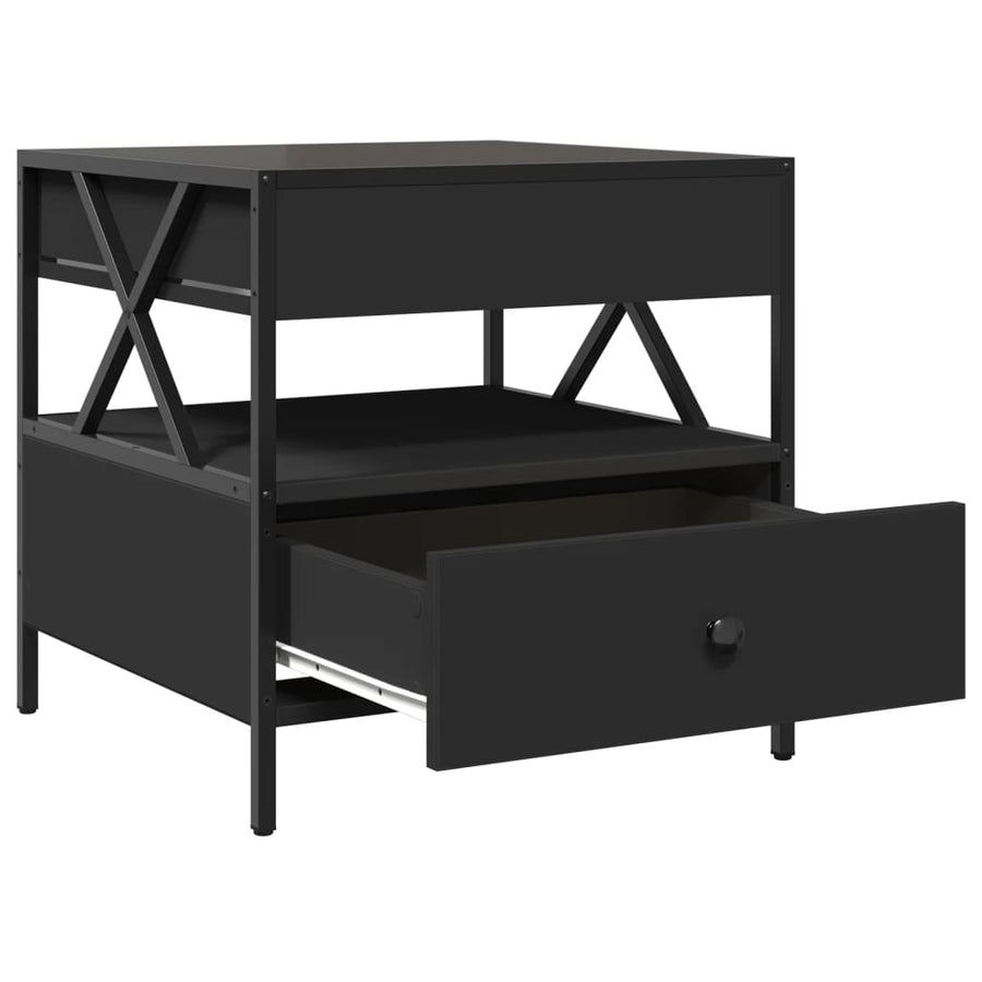 Salontafel met Infinity LED 50x50x51 cm zwart