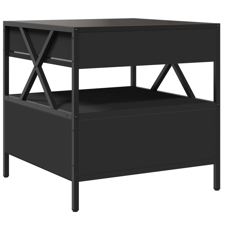 Salontafel met Infinity LED 50x50x51 cm zwart