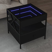 Coffee table with Infinity LED 50x50x51 cm black