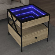 Coffee table with Infinity LED 50x50x51 cm Sonoma oak look
