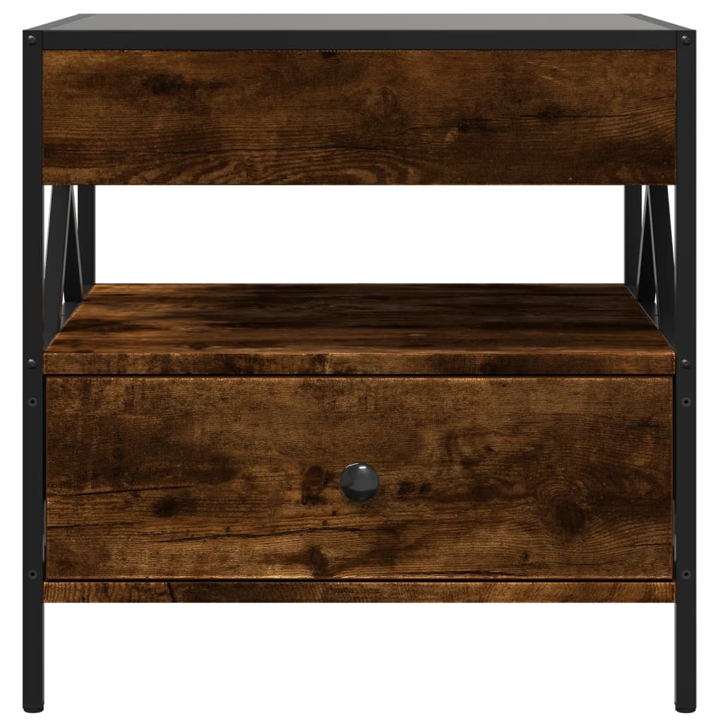 Salontafel met Infinity LED 50x50x51 cm gerookt eikenkleurig