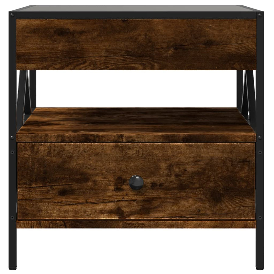 Salontafel met Infinity LED 50x50x51 cm gerookt eikenkleurig