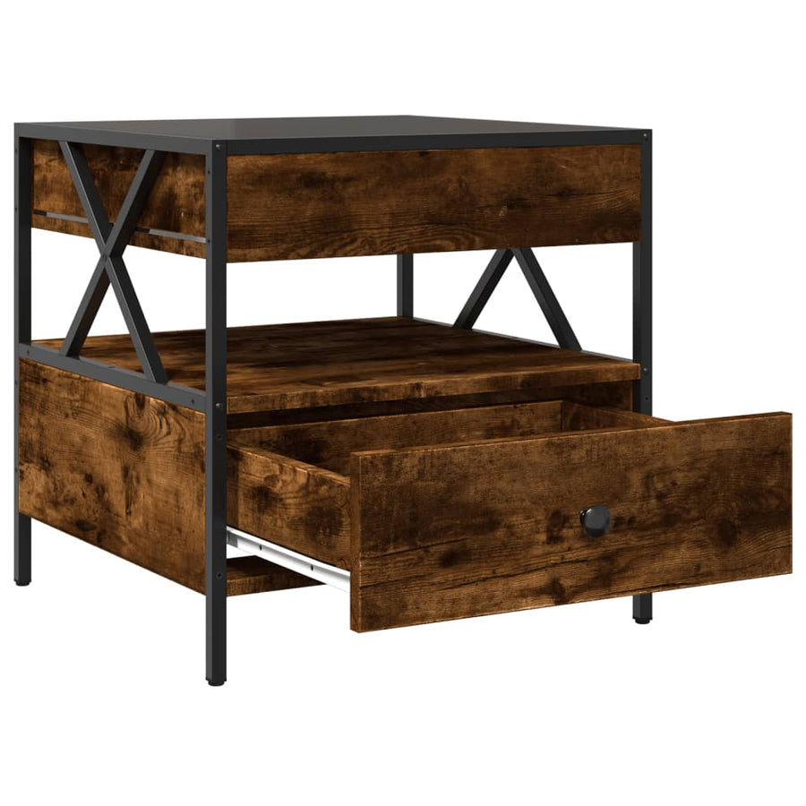 Salontafel met Infinity LED 50x50x51 cm gerookt eikenkleurig