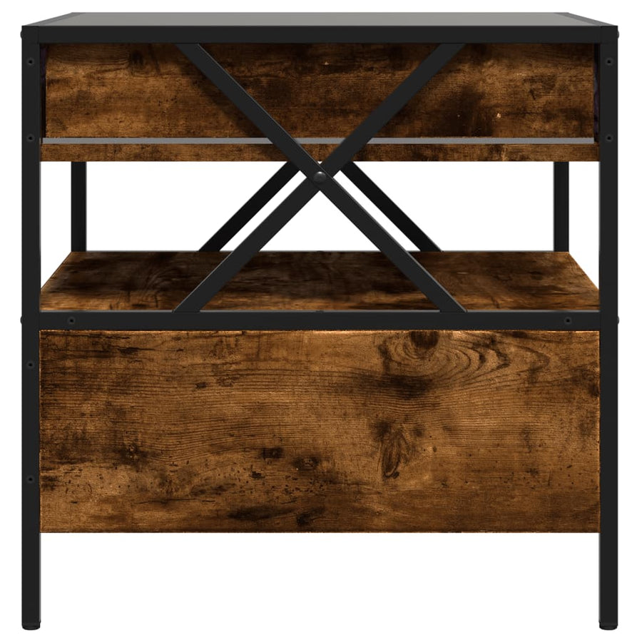Salontafel met Infinity LED 50x50x51 cm gerookt eikenkleurig