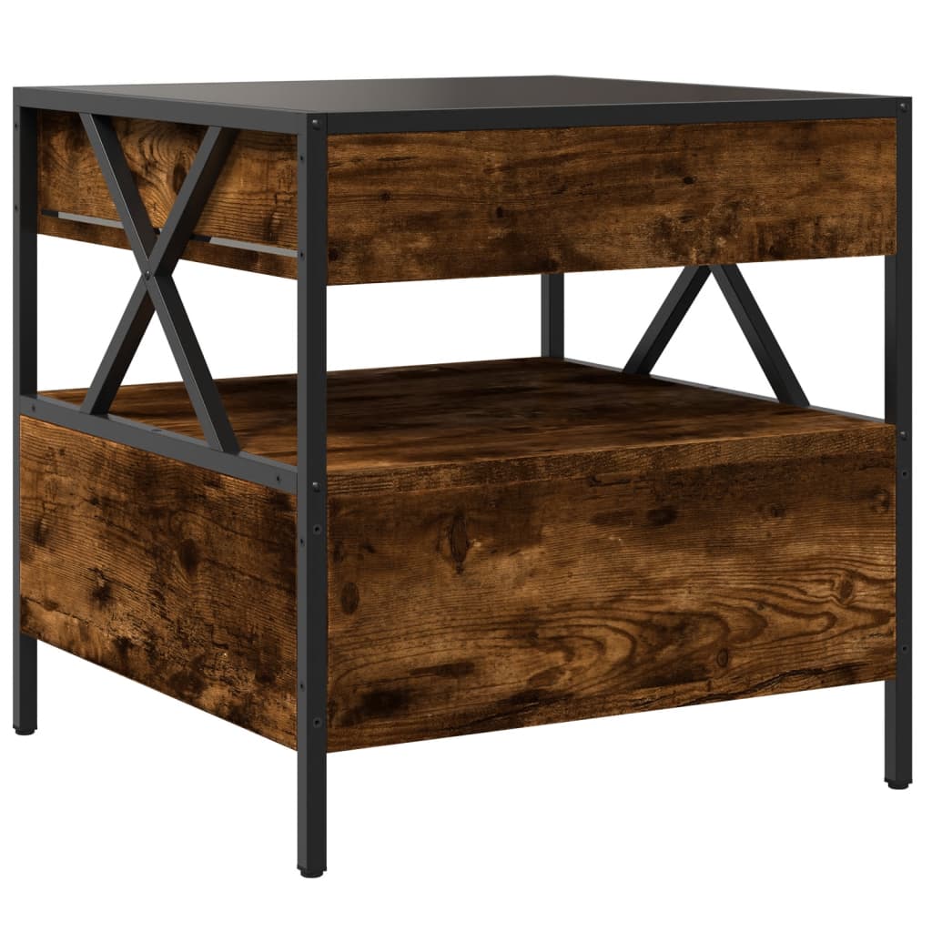 Salontafel met Infinity LED 50x50x51 cm gerookt eikenkleurig