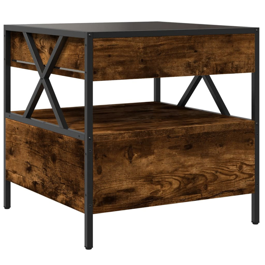 Salontafel met Infinity LED 50x50x51 cm gerookt eikenkleurig