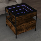 Coffee table with Infinity LED 50x50x51 cm smoked oak colour