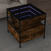 Coffee table with Infinity LED 50x50x51 cm smoked oak colour