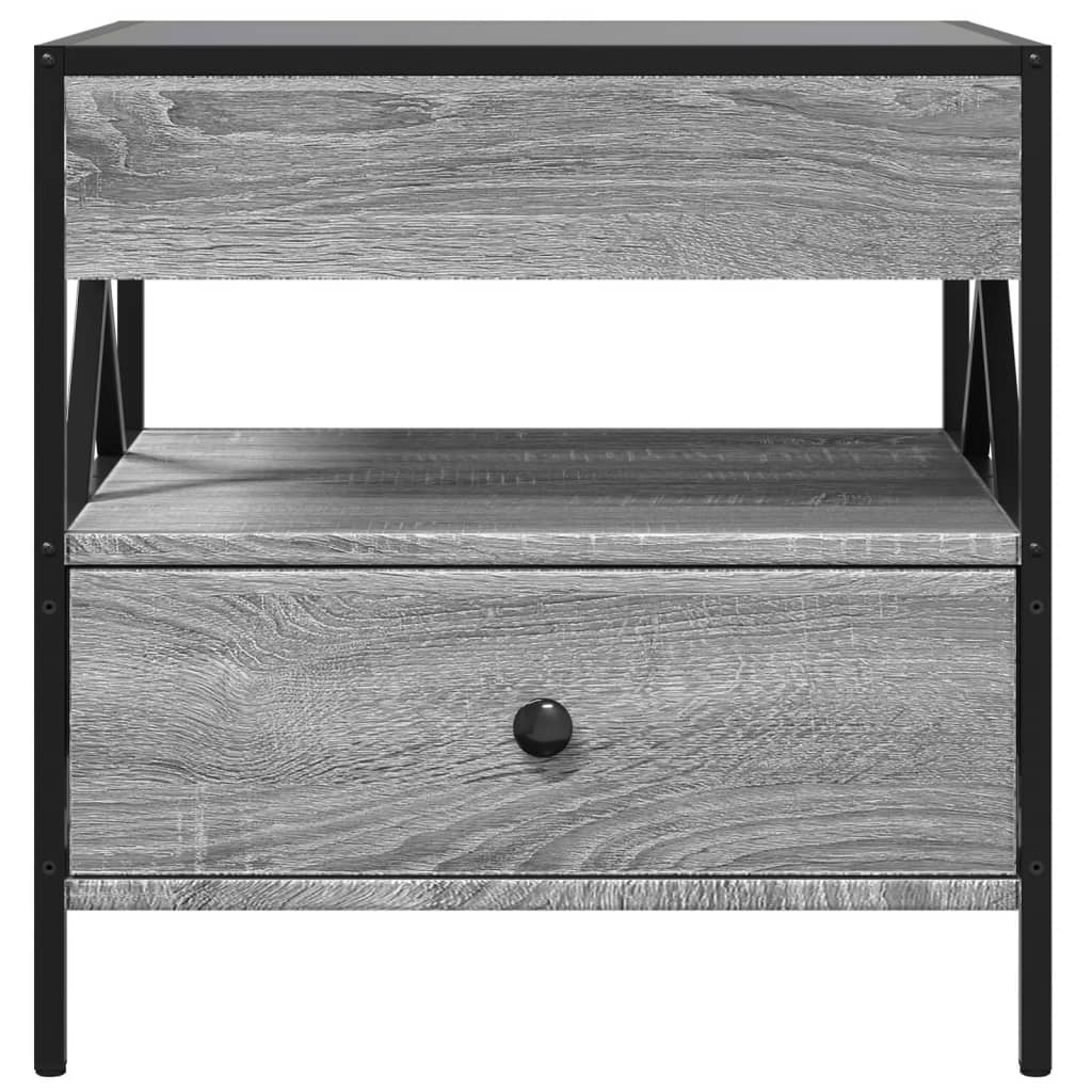 Salontafel met Infinity LED 50x50x51 cm grijs sonoma eikenkleur
